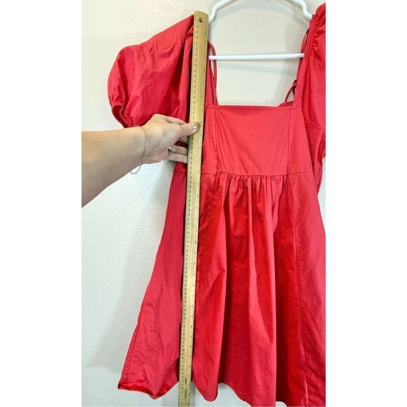 Draper James Red Puff Sleeve With Pockets Mini Summer Dress Women's XS - Picture 8 of 11